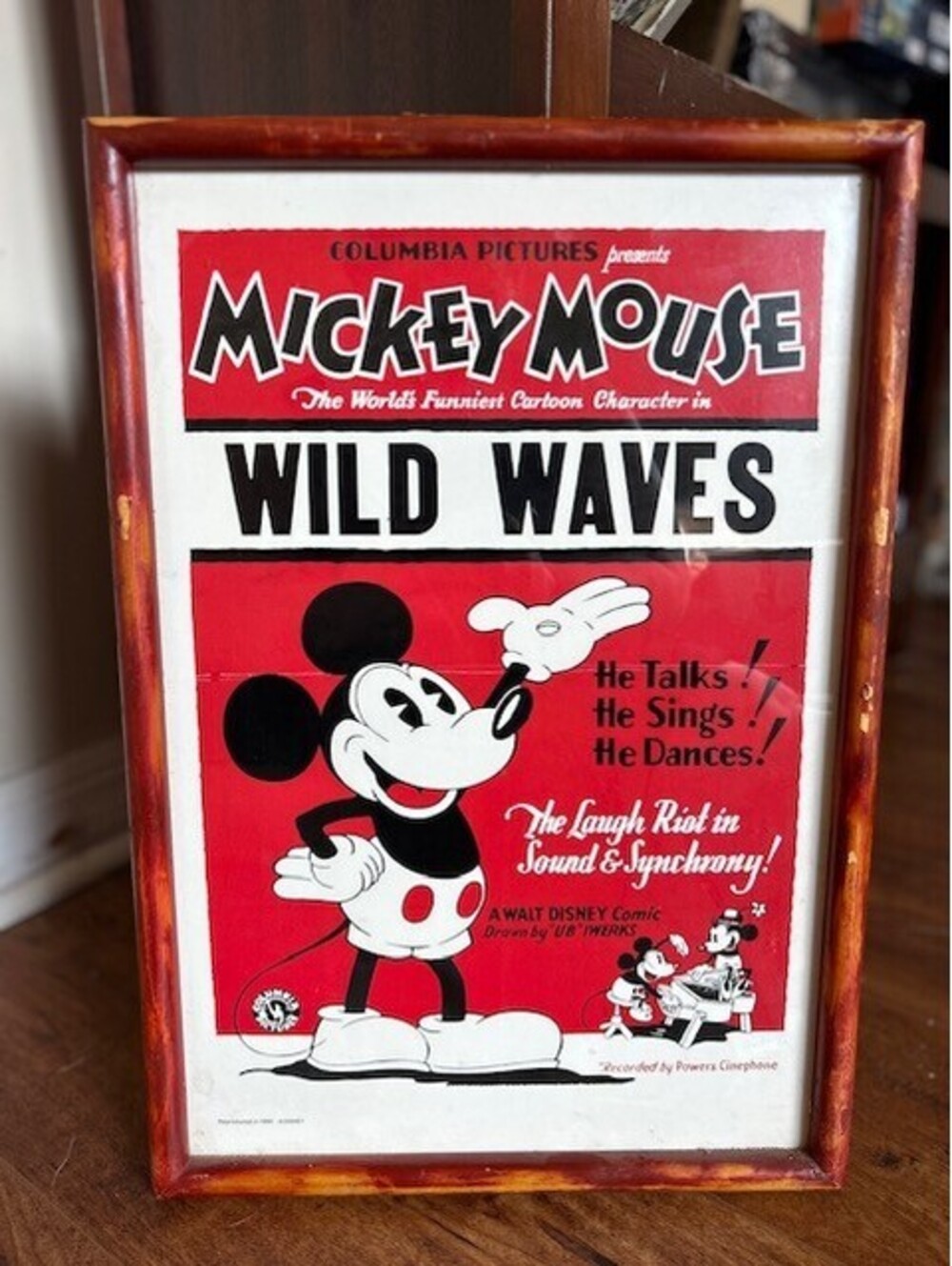 Vintage Mickey Mouse Wild Waves Framed Print
